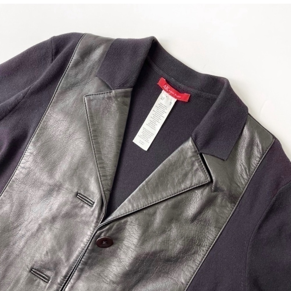 Anne Klein vintage leather black jacket size M - Picture 3 of 8